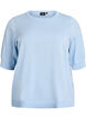 Fine-knit blouse with short sleeves, Light Blue, Packshot image number 0