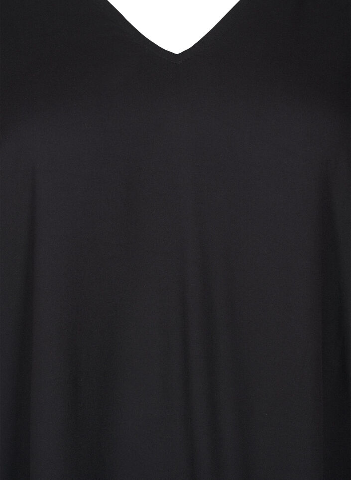 Beach dress with shoulder detail in viscose, Black, Packshot image number 2