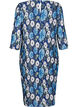 Pleated dress with 3/4 sleeves, Blue, Packshot image number 1