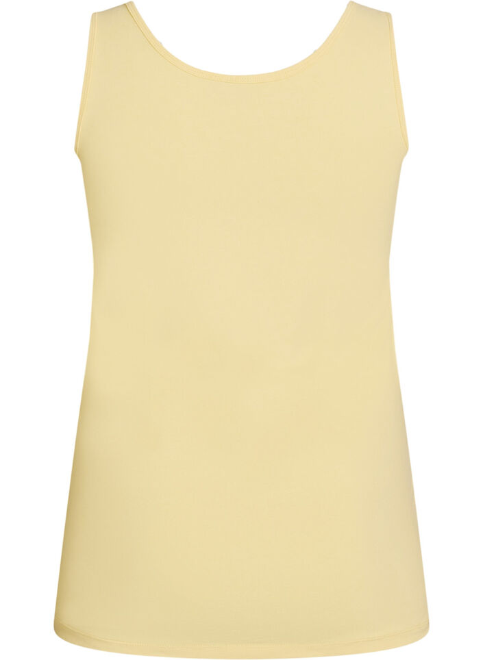 Solid color basic top in cotton, Yellow, Packshot image number 1