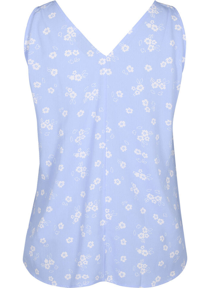 Floral top with v-neck, Serenity Flower AOP, Packshot image number 1