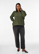 Textured jersey blouse with a balloon silhouette, Green, Model image number 1