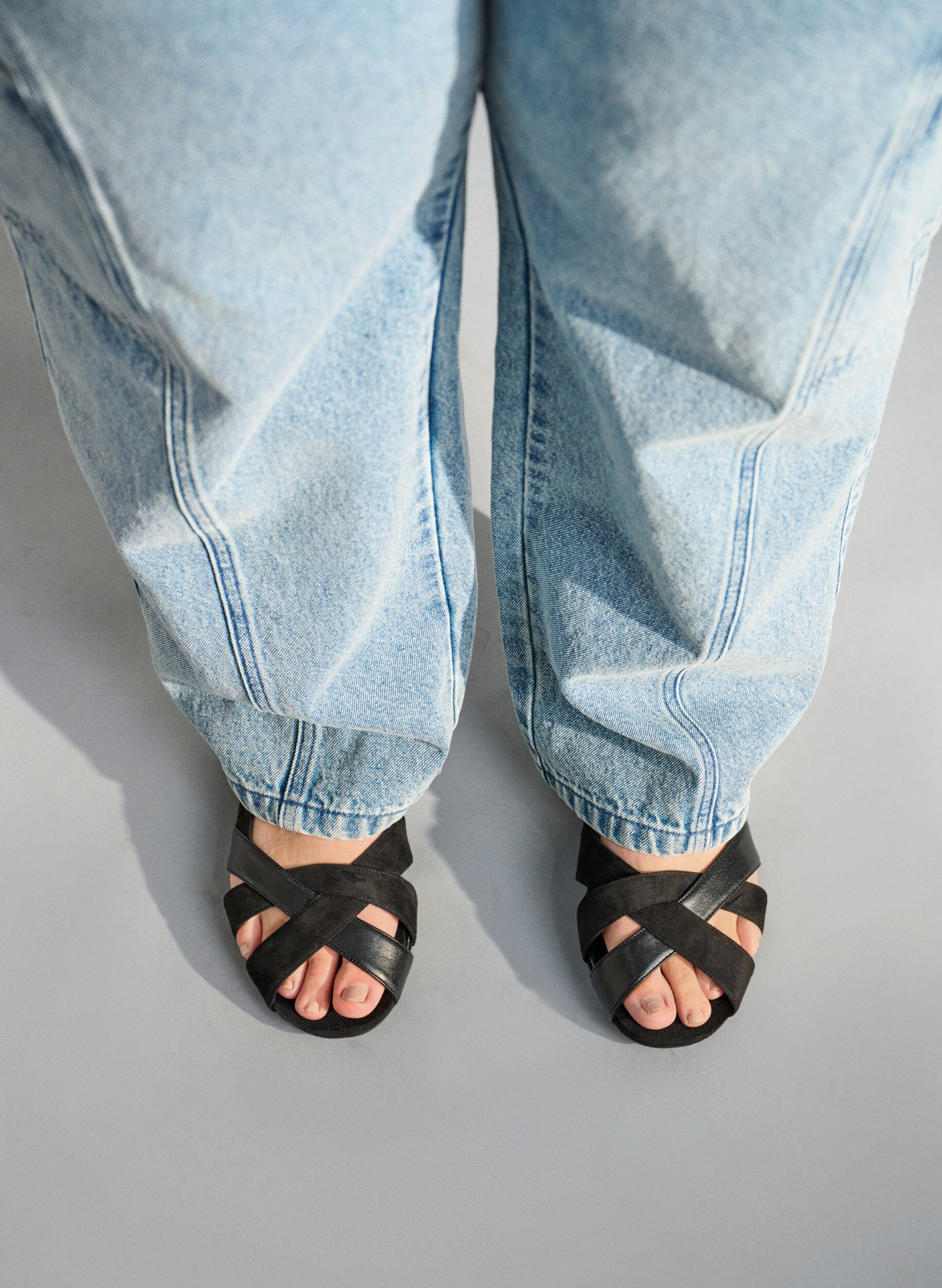 Zizzifashion Pointed wide fit ballerina shoes, Black, Image image number 0