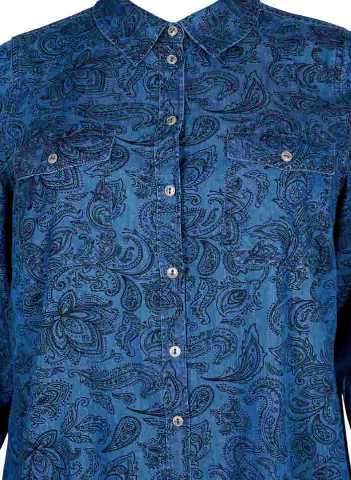 Cotton shirt in paisley pattern, Blue Paisley, Packshot image number 2
