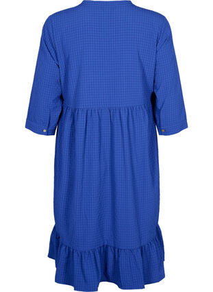  Plain midi dress with 3/4 sleeves, True blue, Packshot image number 1