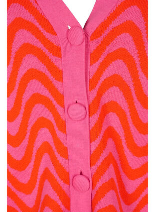 Knitted cardigan with pattern and buttons, Hot Pink Comb., Packshot image number 2