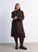 Knitted dress with turtleneck, Brown, Model image number 1