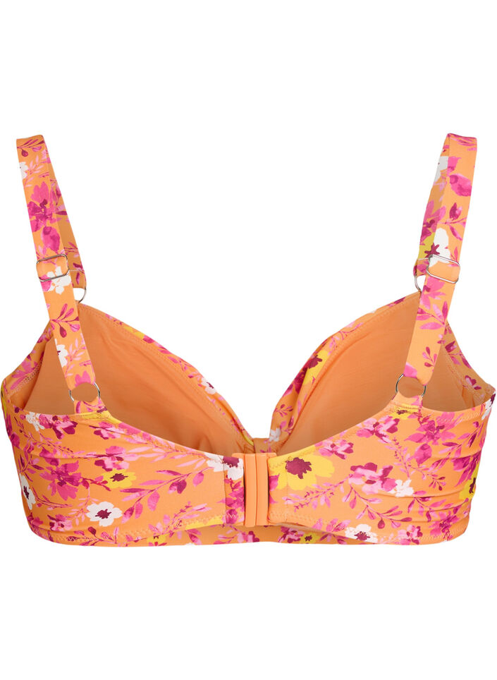 Bikini top with underwire and pattern, Orange, Packshot image number 1