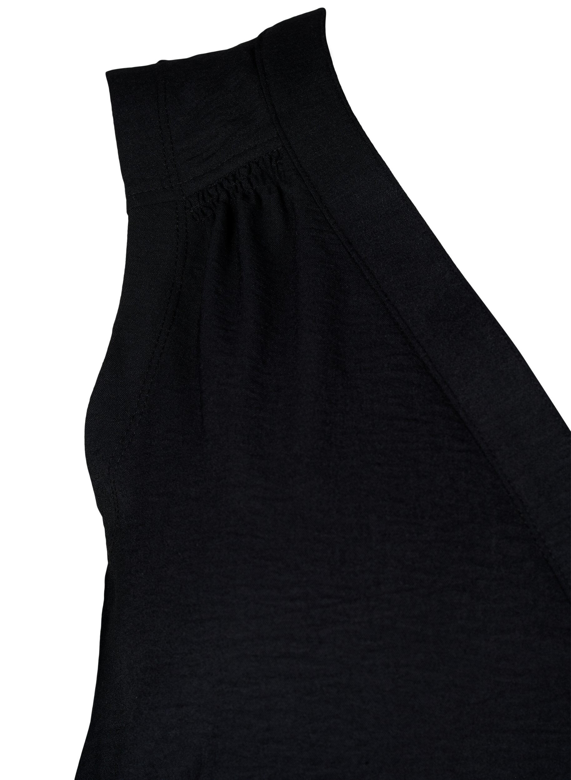 ZizzifashionSleeveless top with wrinkle details, Black, Packshot image number 3