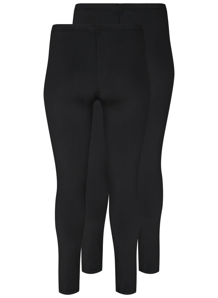 2-pack basic leggings, Black, Packshot image number 1