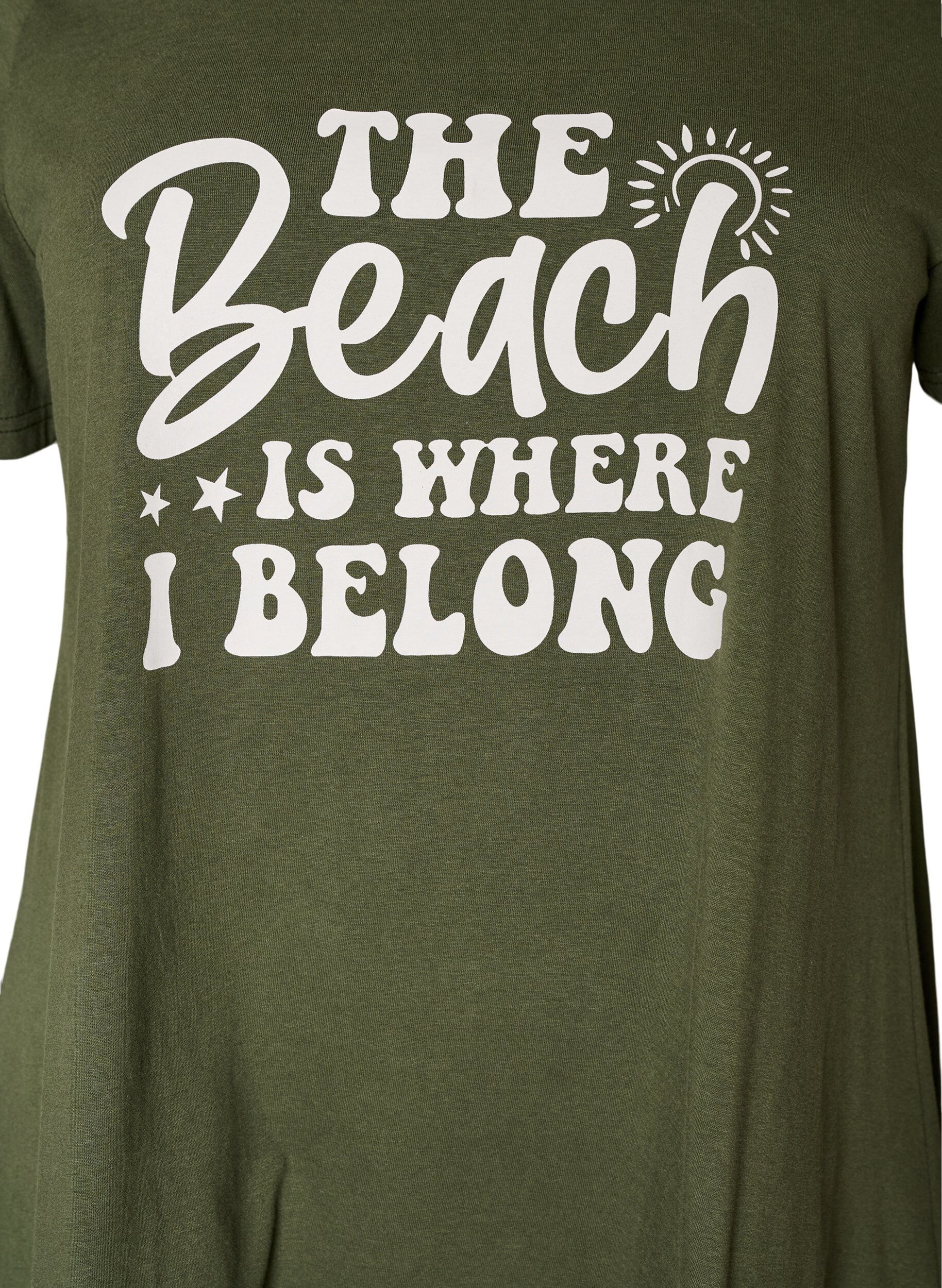 ZizzifashionT-shirt with a round neck and A-line shape, Green, Packshot image number 2