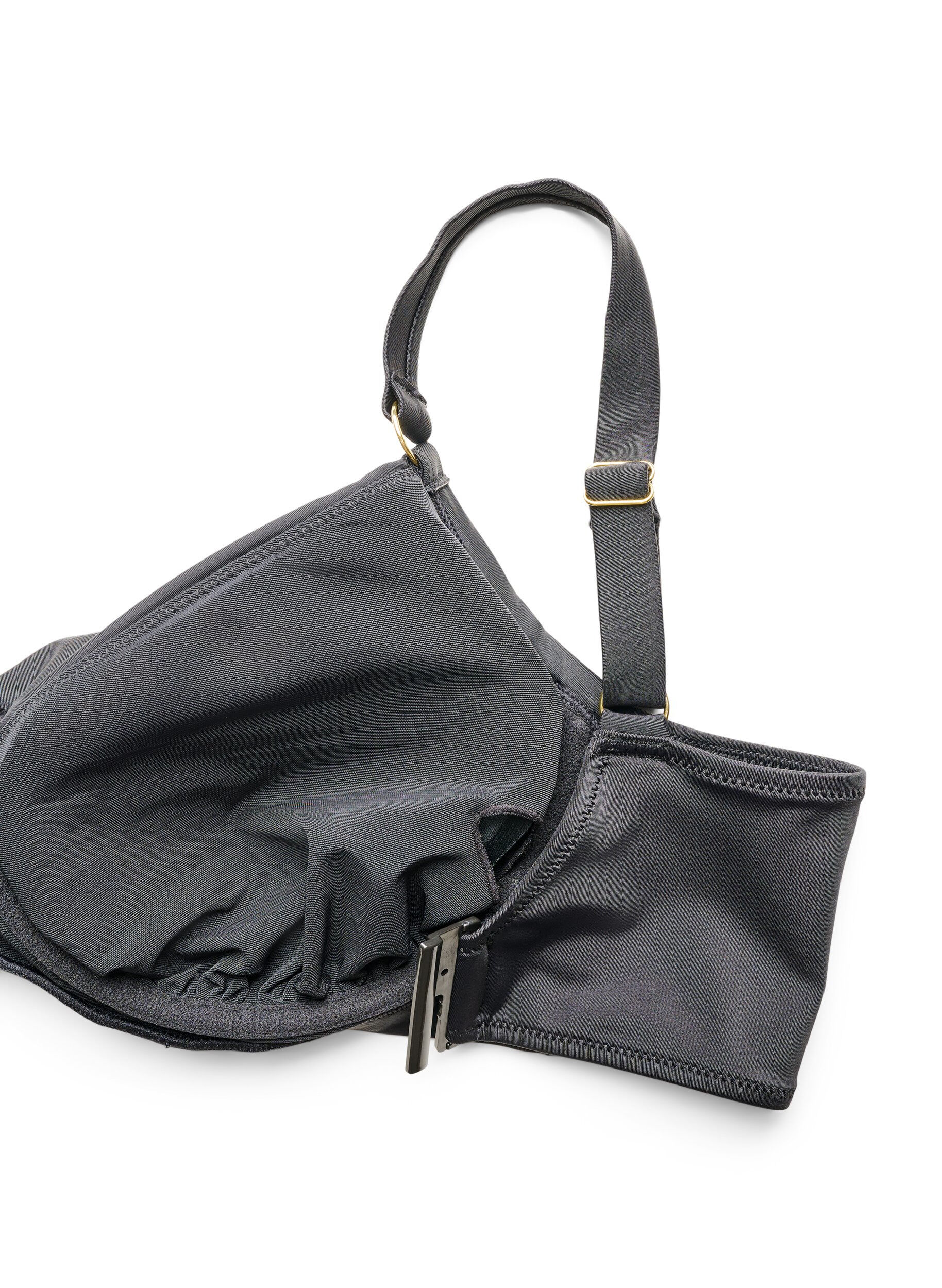 ZizzifashionBikini bra with underwire and gold-coloured detail, Black, Packshot image number 3