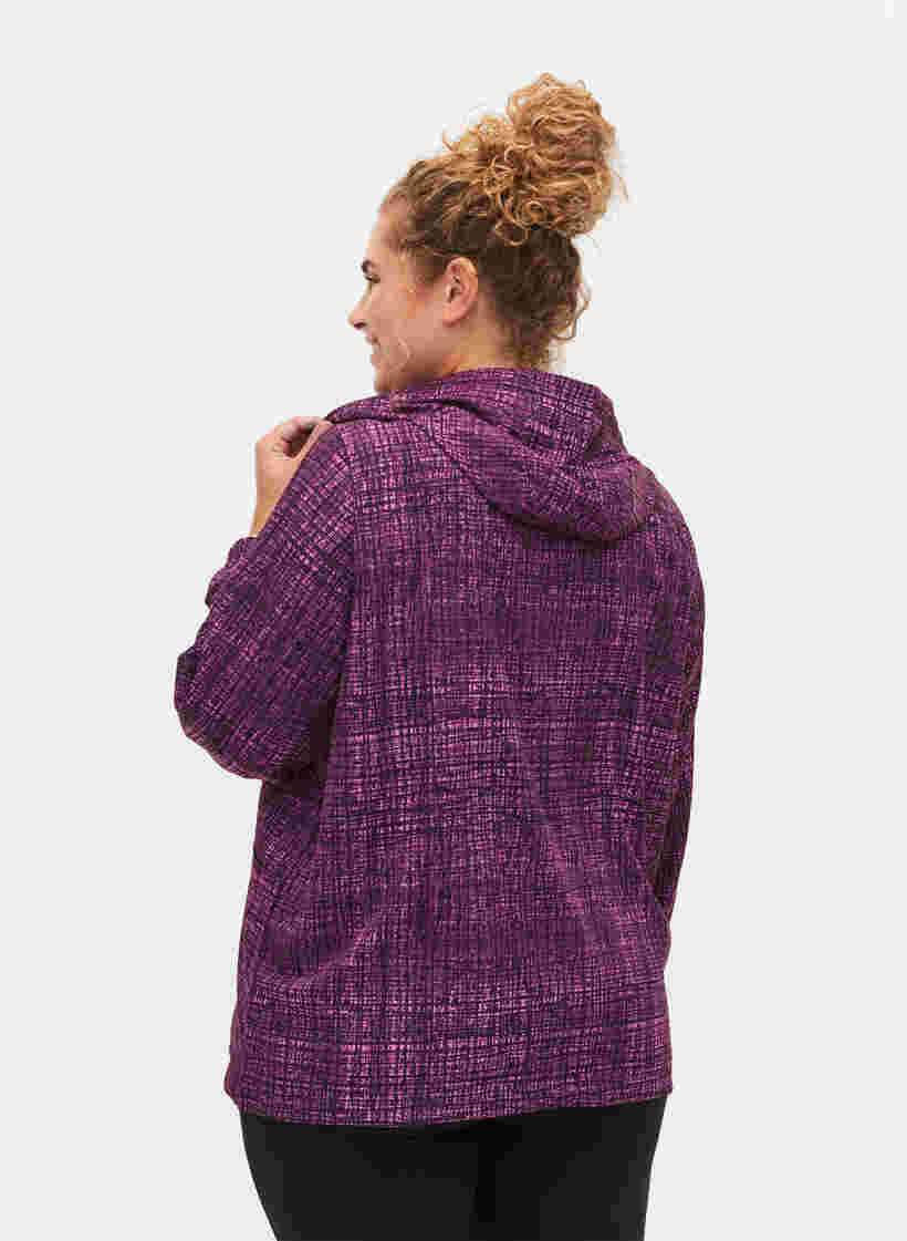 Sports anorak with zipper and pockets, Square Purple Print, Model image number 1