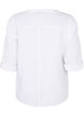 Shirt blouse in cotton with a v-neck, Bright White, Packshot image number 1