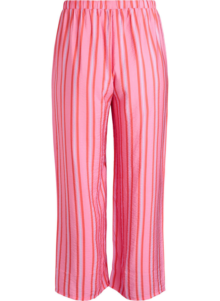 Striped trousers with a high waist and wide legs, Pink, Packshot image number 1