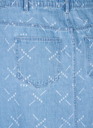 Denim skirt with a pattern, Light blue denim, Packshot image number 3