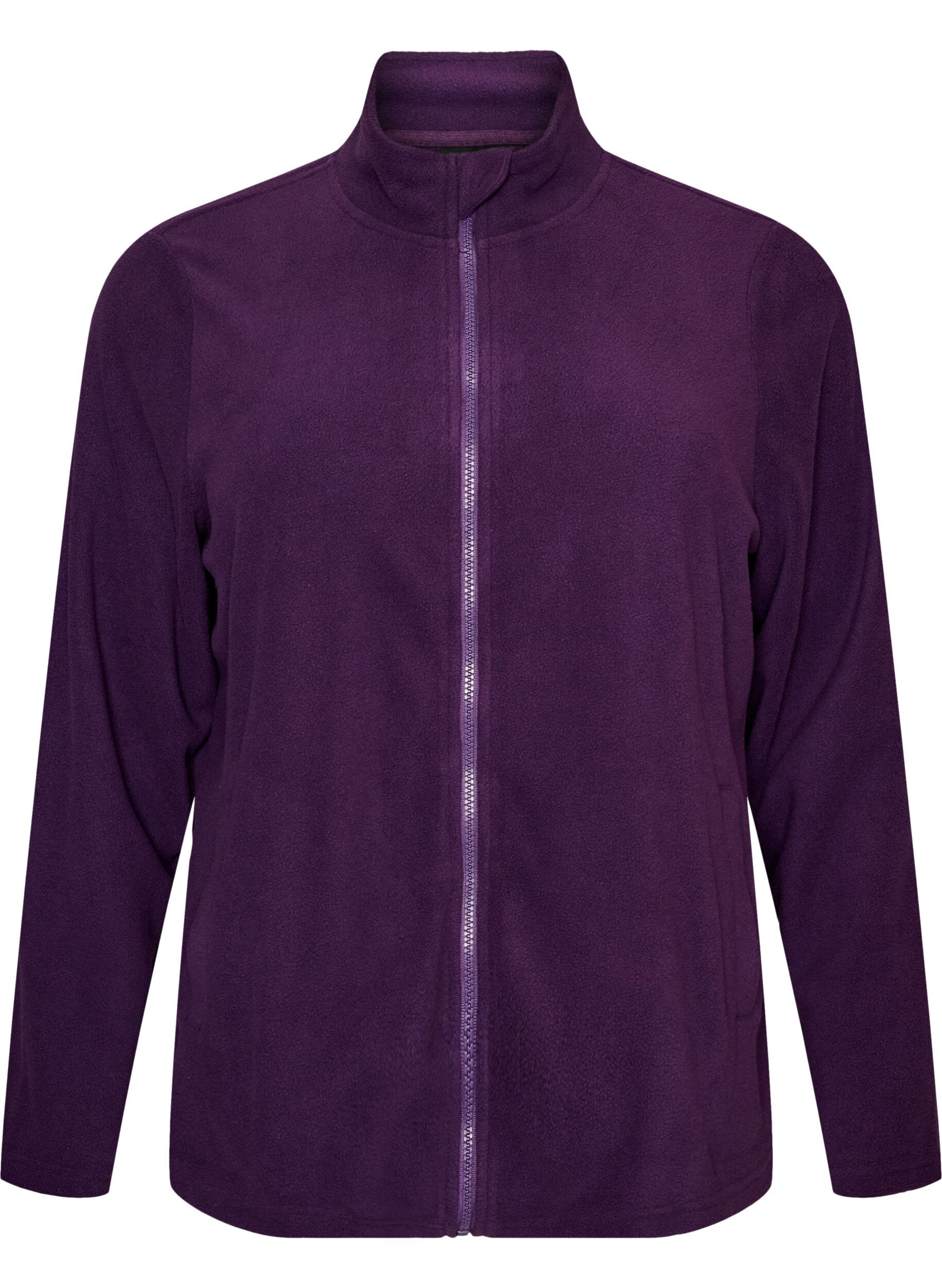 ZizzifashionFleece top with zipper and high collar, Purple, Packshot image number 0