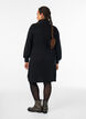 FLASH - Short knit dress with high neck, Black, Model image number 2
