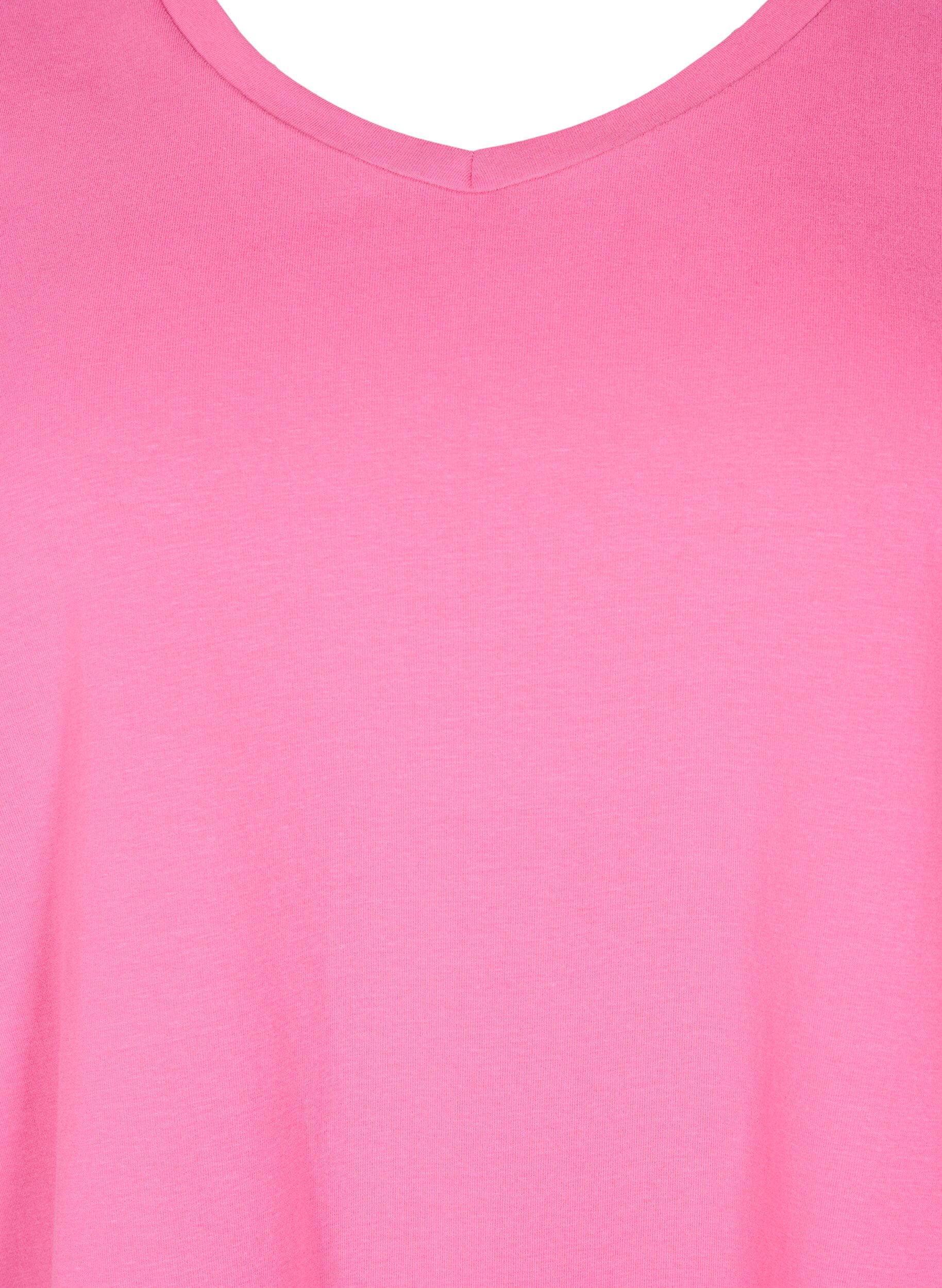 ZizzifashionBasic plain cotton t-shirt, Pink, Packshot image number 2