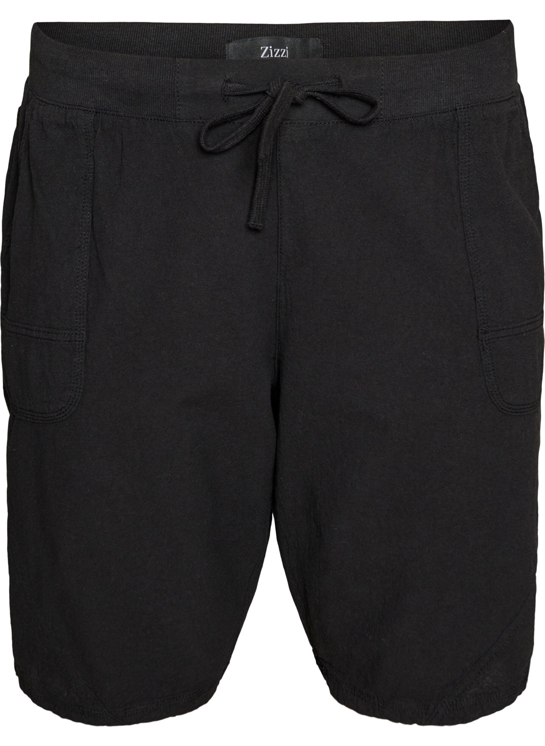 Loose cotton shorts with pockets