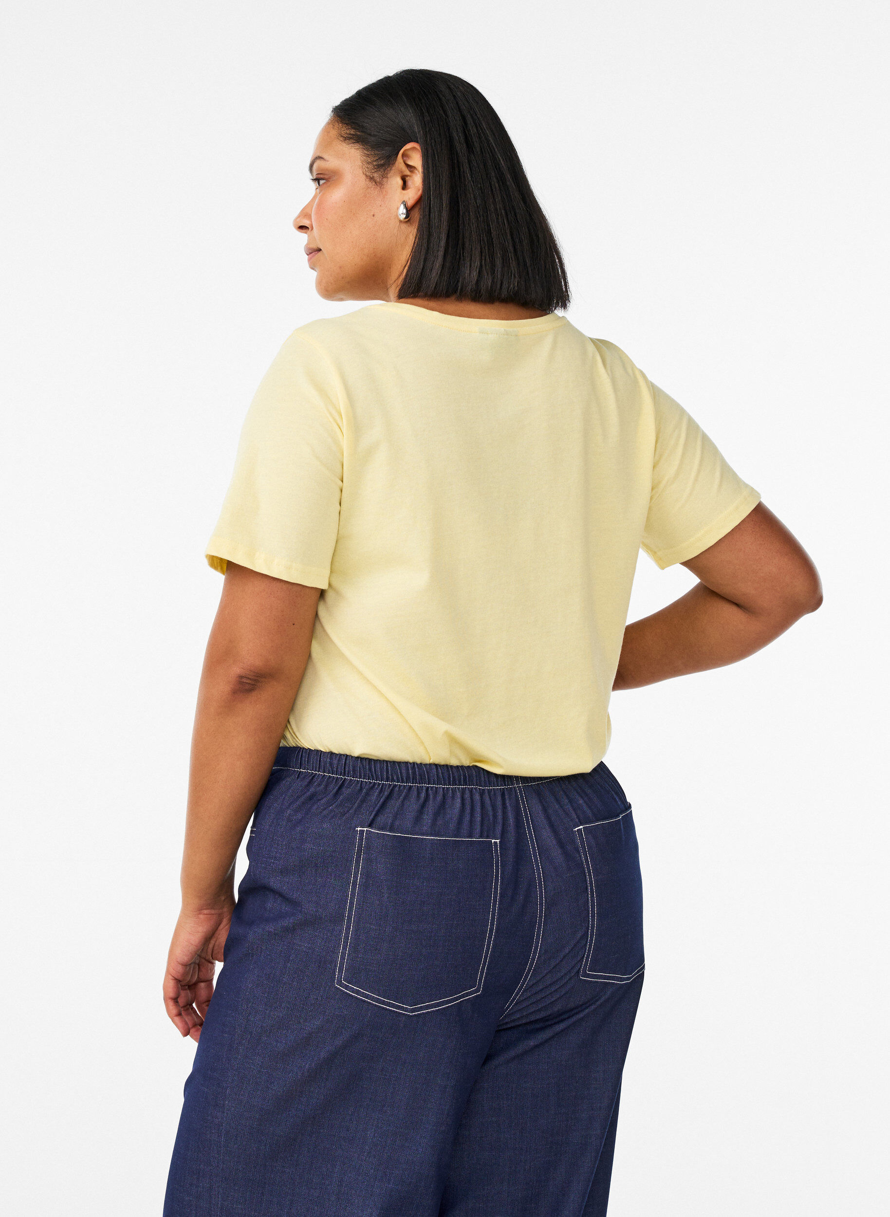 ZizzifashionT-shirt with motif, Yellow, Model image number 2