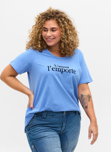 Short-sleeved t-shirt with print, Ultramarine / N.Sky, Model image number 0