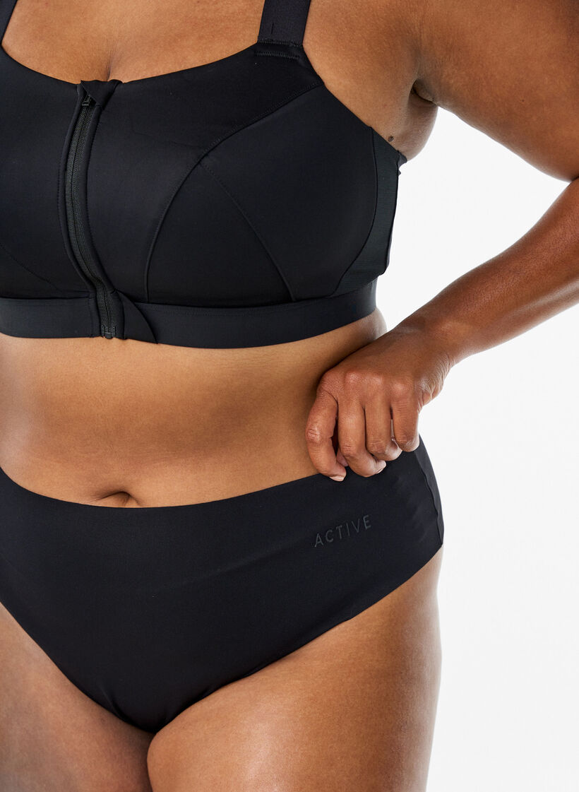 2-pack invisible G-string training panties, Black, Model image number 2