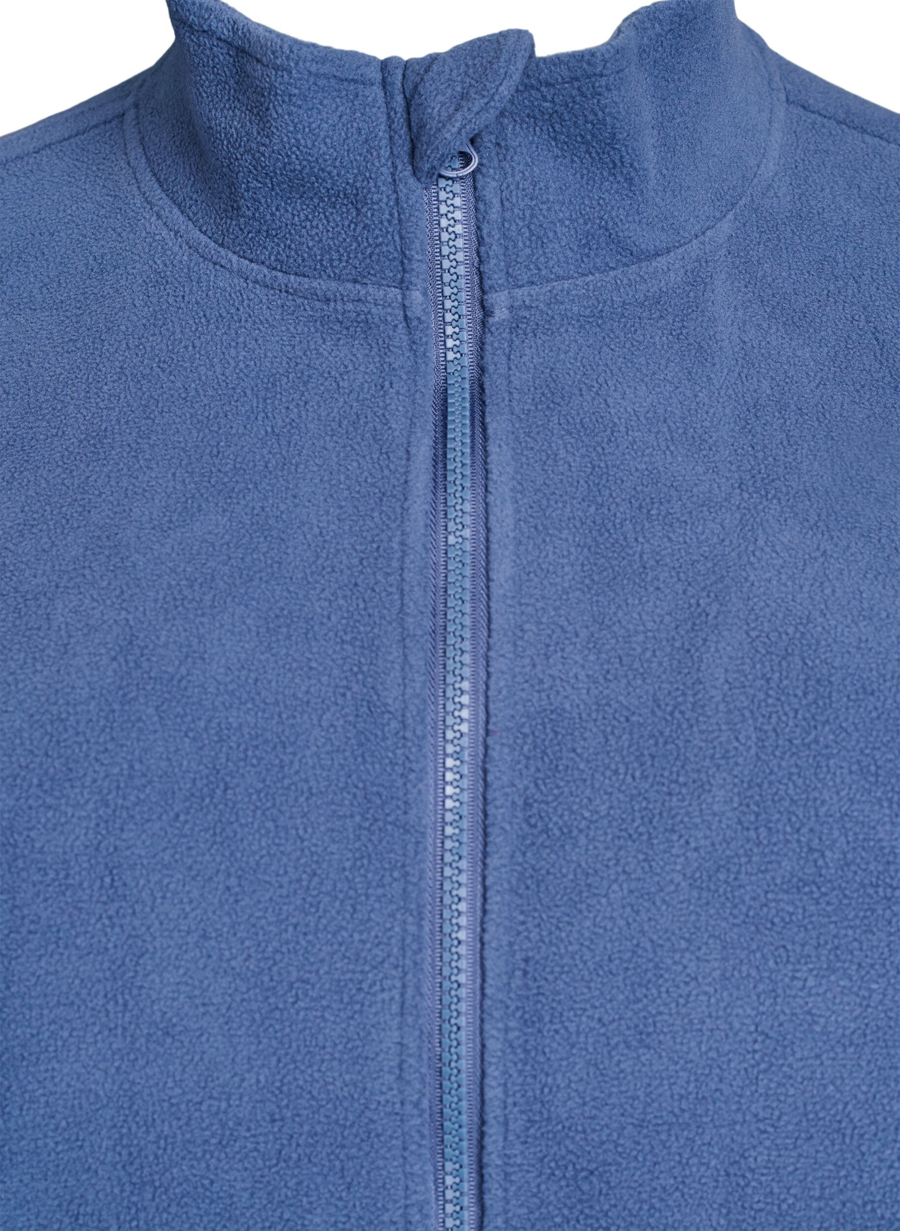 ZizzifashionFleece top with zipper and high collar, Blue, Packshot image number 2
