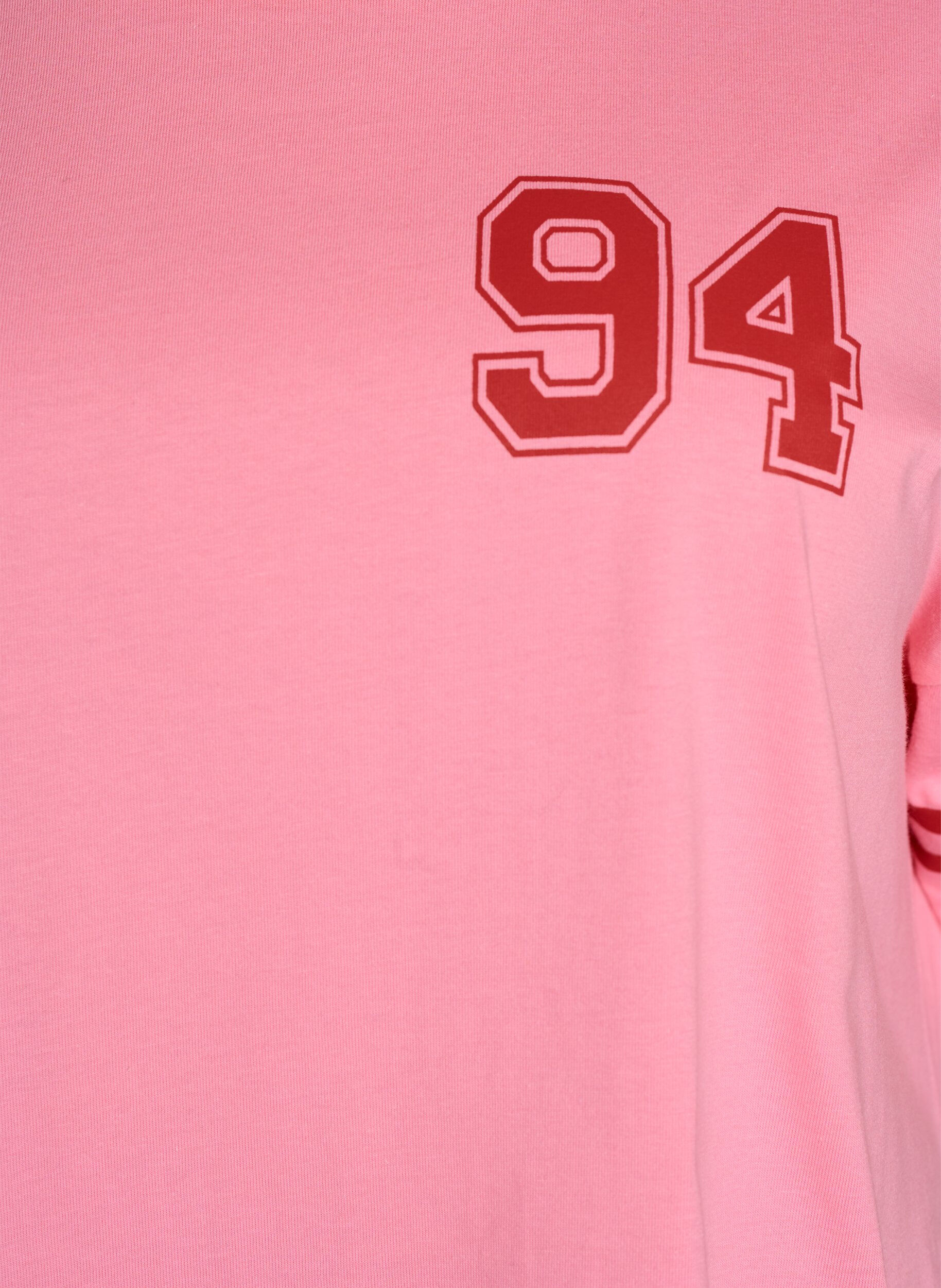 ZizzifashionShort T-shirt dress with sporty details, Pink, Packshot image number 2