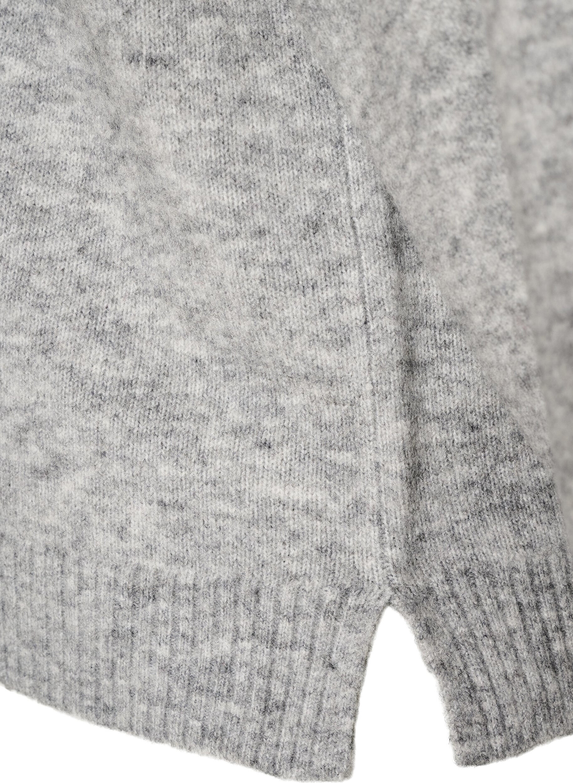 ZizzifashionLoose knitted blouse with alpaca and wool, Grey, Packshot image number 3