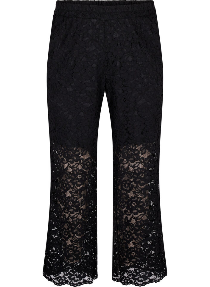 Lace pants with pockets, Black, Packshot image number 0
