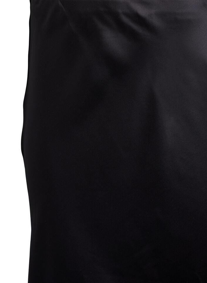 Satin midi skirt, Black, Packshot image number 2