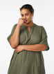 A-line midi dress in cotton muslin, Green, Model image number 2