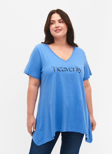 Cotton t-shirt with short sleeves, Ultramarine HEAVENLY, Model image number 0