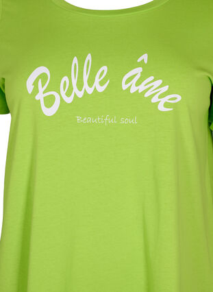 Cotton t-shirt with print, Lime Green w. Bella, Packshot image number 2