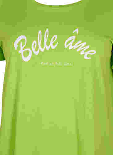 Cotton t-shirt with print, Lime Green w. Bella, Packshot image number 2