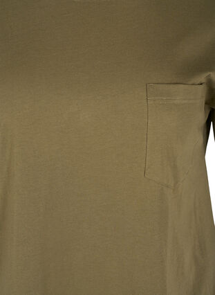 Organic cotton t-shirt with breast pocket, Ivy Green, Packshot image number 2
