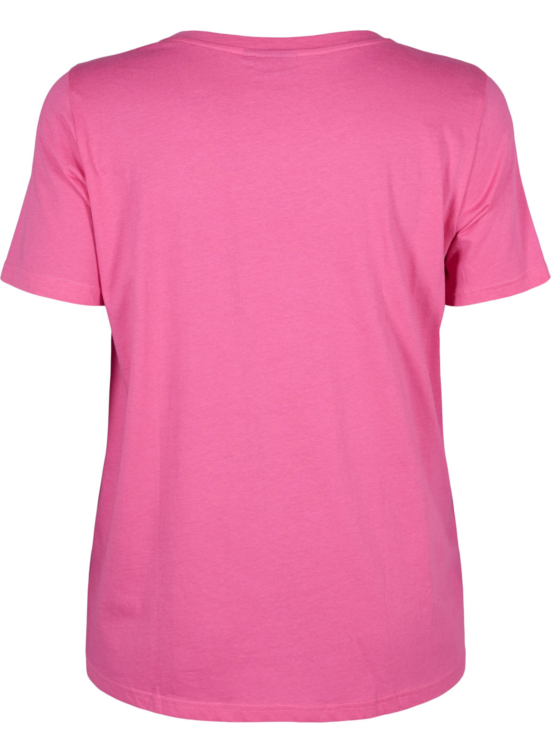 Zizzifashion T-shirt with text motif, Shocking Pink W.Pink, Packshot image number 1