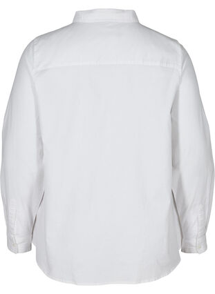 Long-sleeved shirt in cotton, Bright White, Packshot image number 1