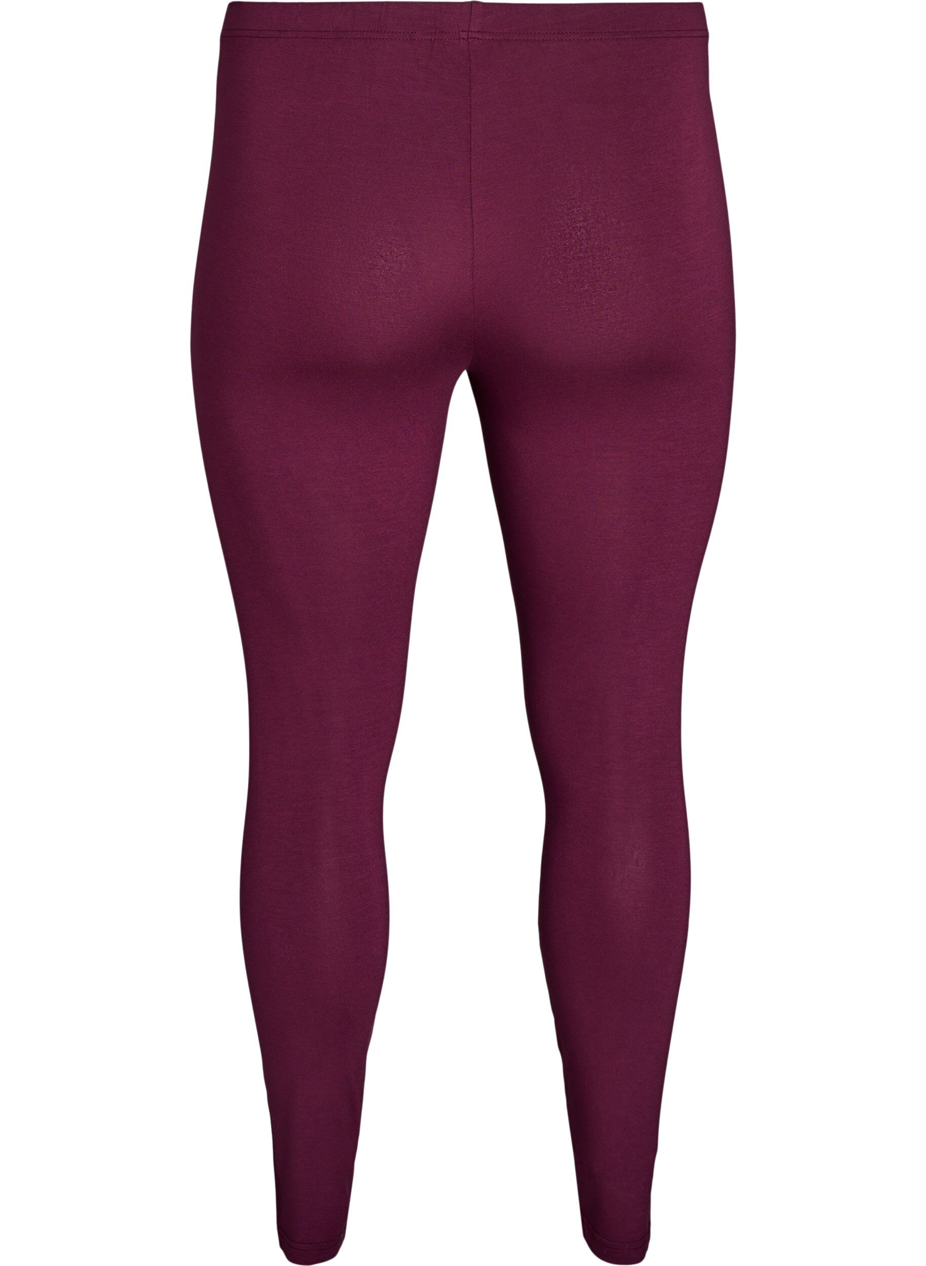 Zizzifashion Basic leggings in viscose, Dark Bordeaux, Packshot image number 1