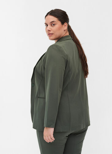 Simple blazer with button, Thyme, Model image number 1