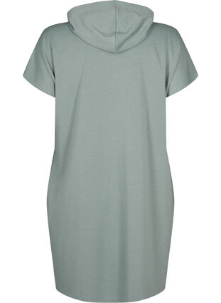 Short sleeve sweat dress in modal mix, Chinois Green, Packshot image number 1
