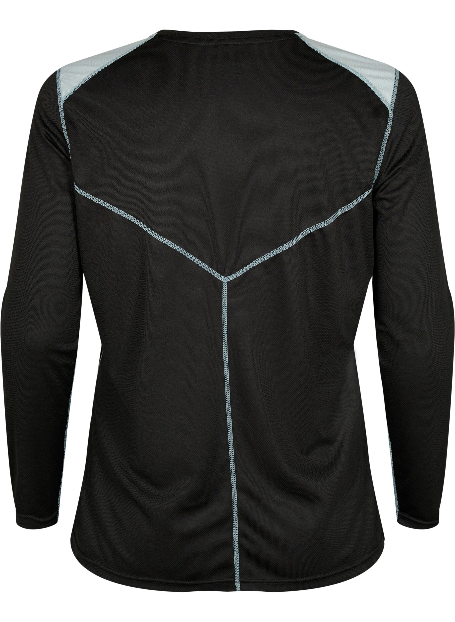 Zizzifashion Ski undershirt with colourblock, Black w. Gray Mist, Packshot image number 1