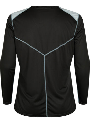 Colorblock ski undershirt, Black w. Gray Mist, Packshot image number 1