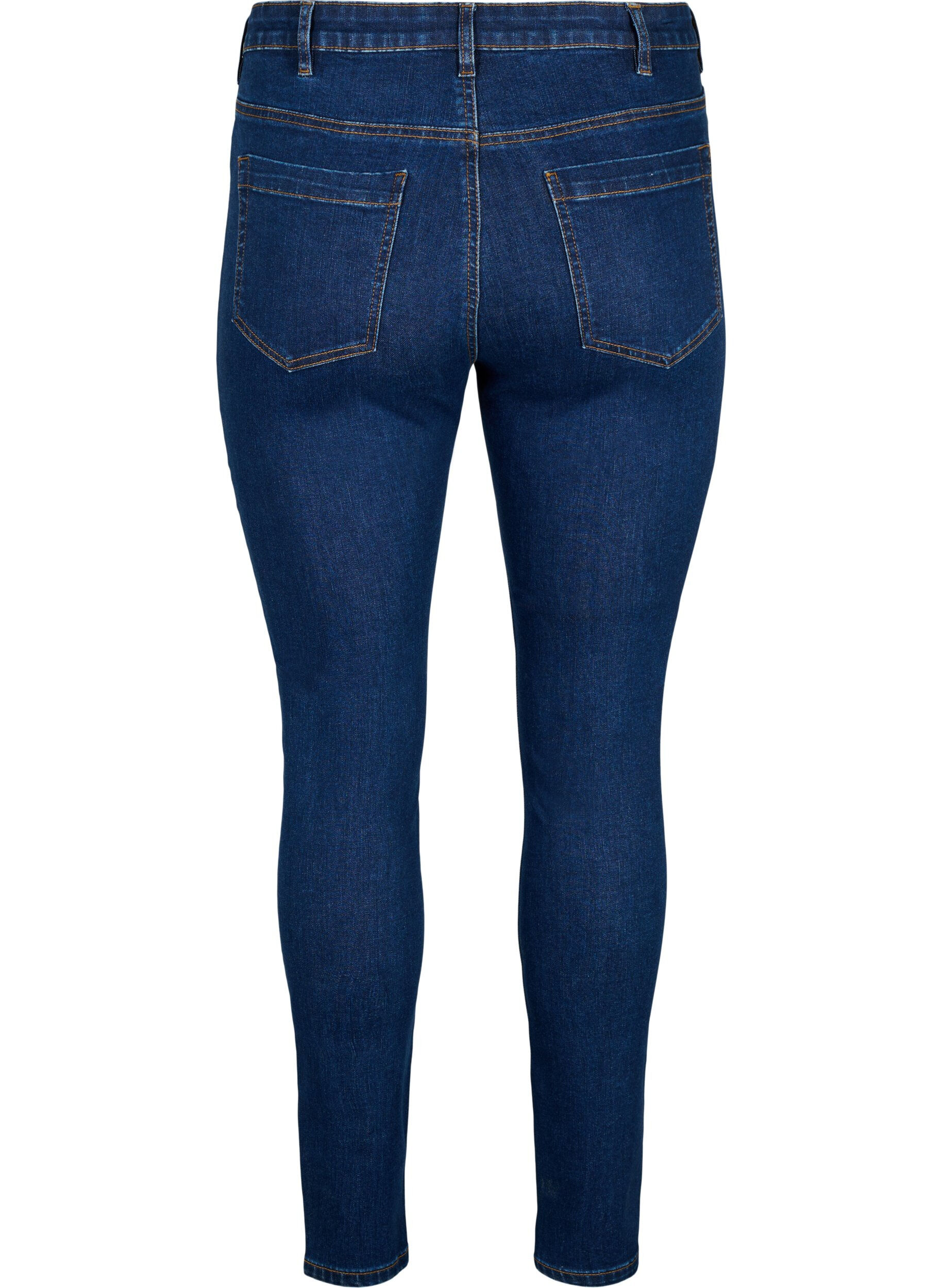 Zizzifashion Amy jeans with a high waist and super slim fit, Blue, Packshot image number 1