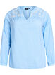 Blouse with embroidery details, Light Blue, Packshot image number 0