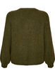 Ribbed jumper with balloon sleeves, Green, Packshot image number 1
