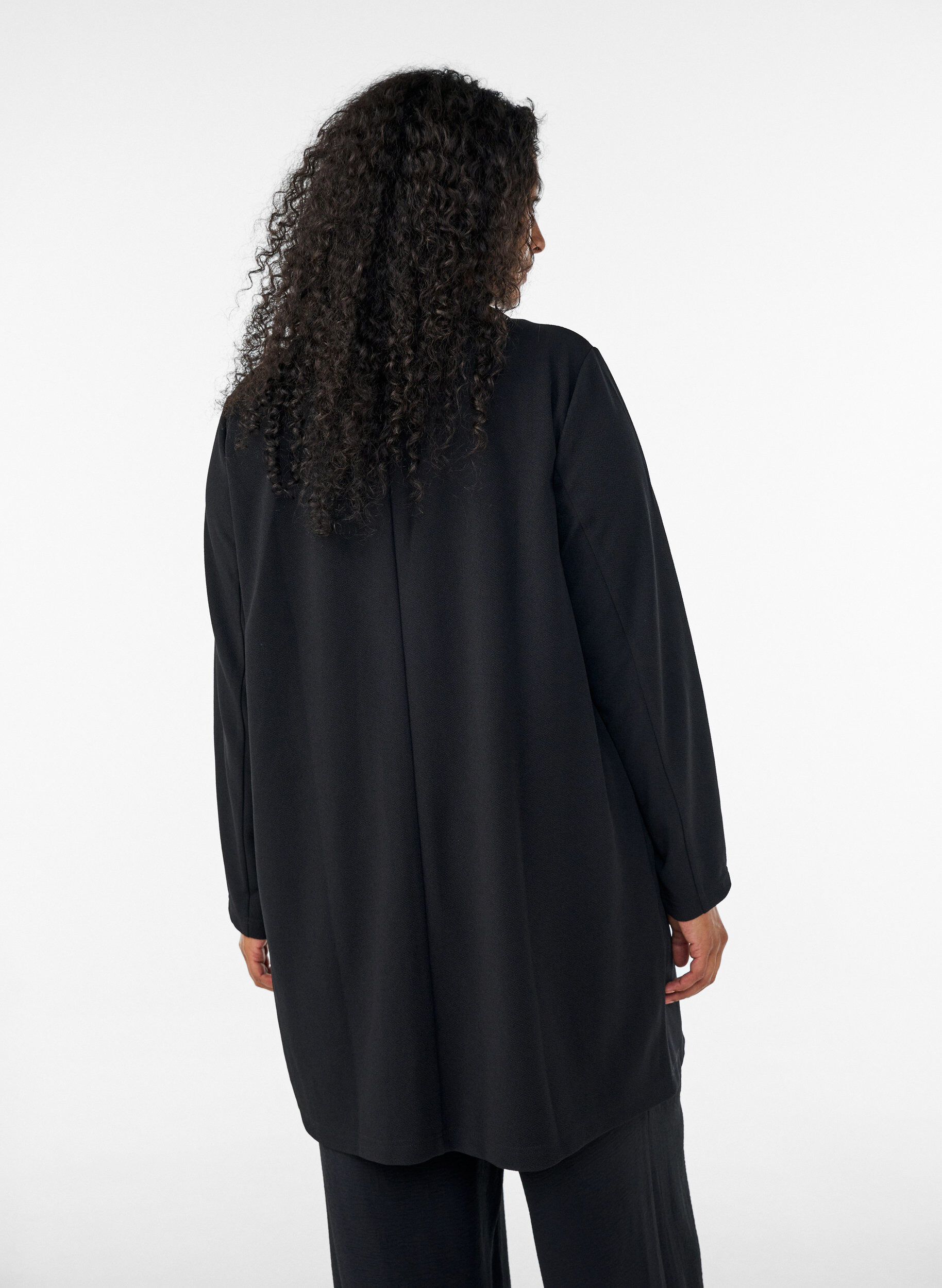ZizzifashionLong blazer with pockets, Black, Model image number 2