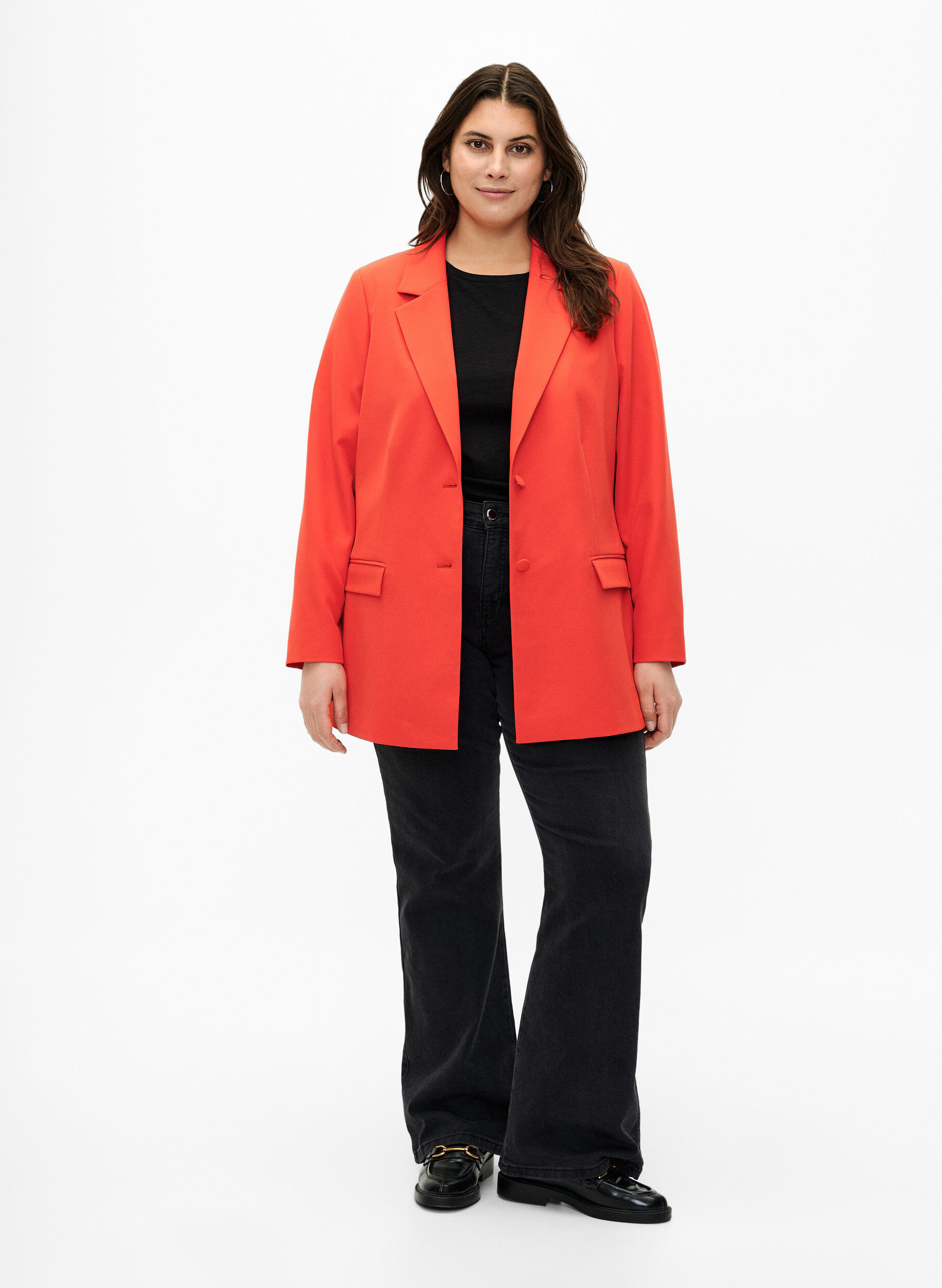 Zizzifashion Classic blazer with button fastening, Orange.com, Model image number 2