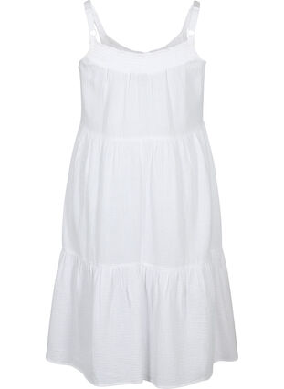 Solid cotton tie-dye dress, Bright White, Packshot image number 1